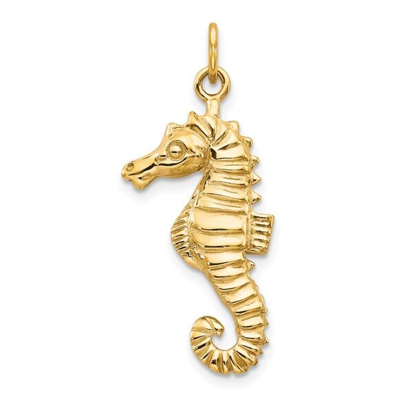10k Yellow Gold Seahorse Pendant